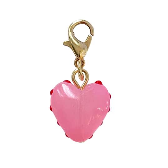 Pink & Red Metal Heart Charm by Bead Landing™